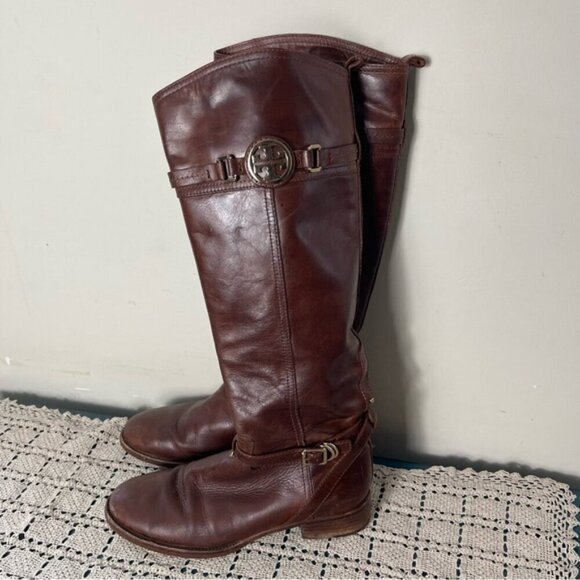 Brown Leather Knee-High Boots - Picture 2 of 13